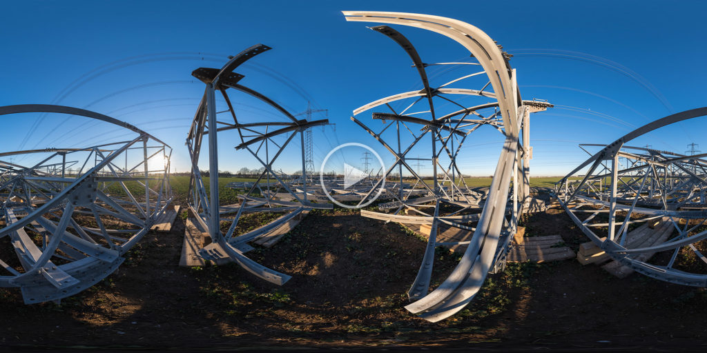 Netzausbau Baustelle einer Freileitung - Panoramafotografie von Chris Witzani