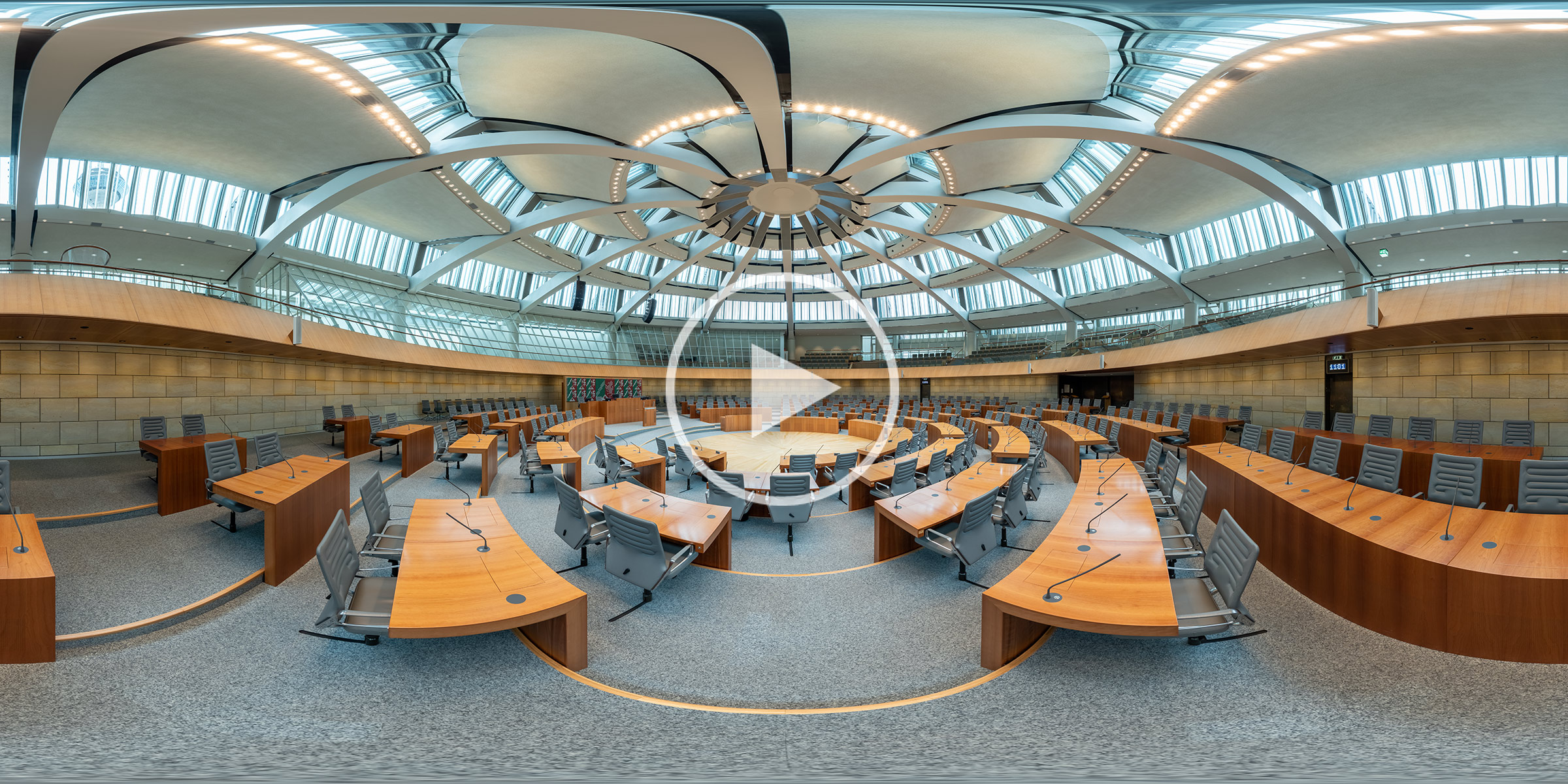 Kugelpanorama Plenarsaal Landtag NRW aus Abgeordnetensicht 