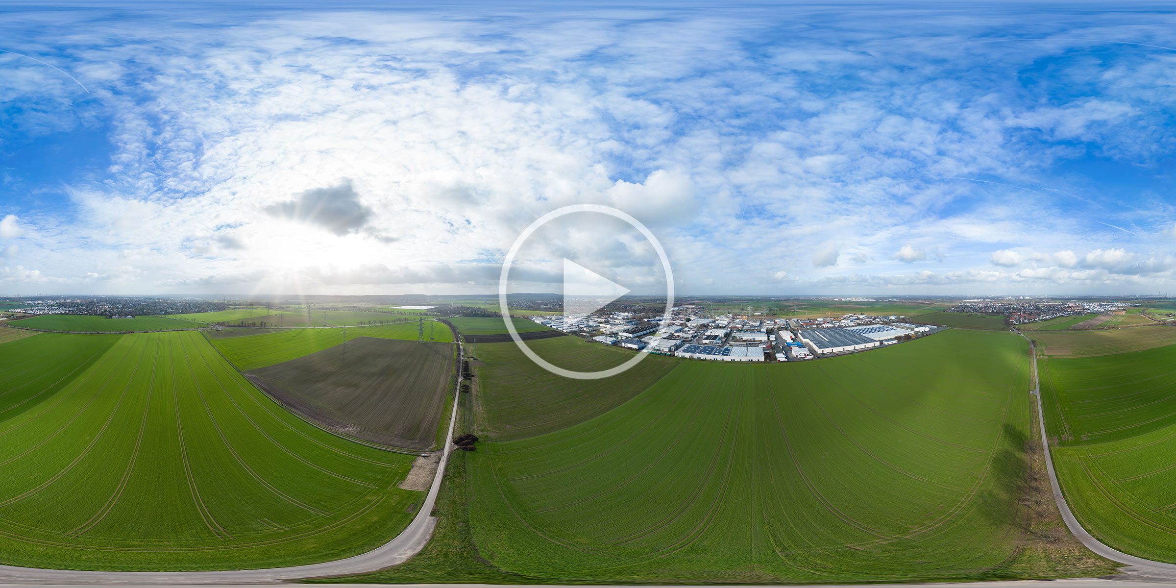 Luftbild Panorama Gewerbegebiet Brauweiler