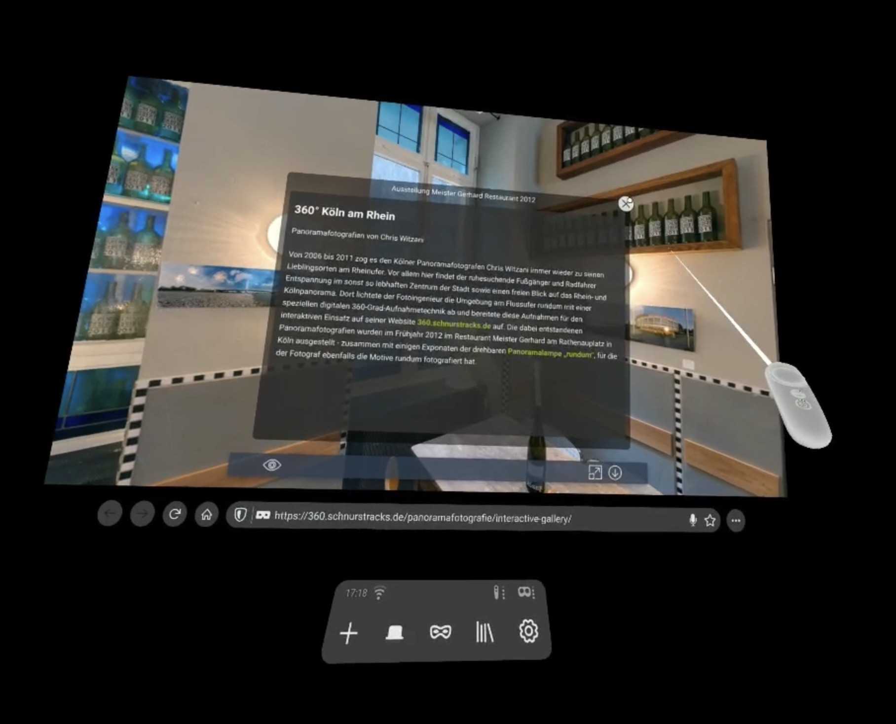 Screenrecording einer interaktiven VR-Galerie