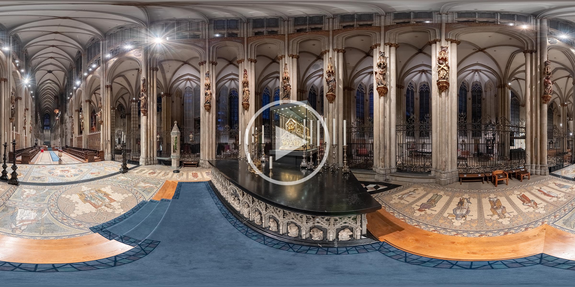 Dreikönigenschrein im Kölner Dom | 360°-Panoramafotografie von Chris Witzani