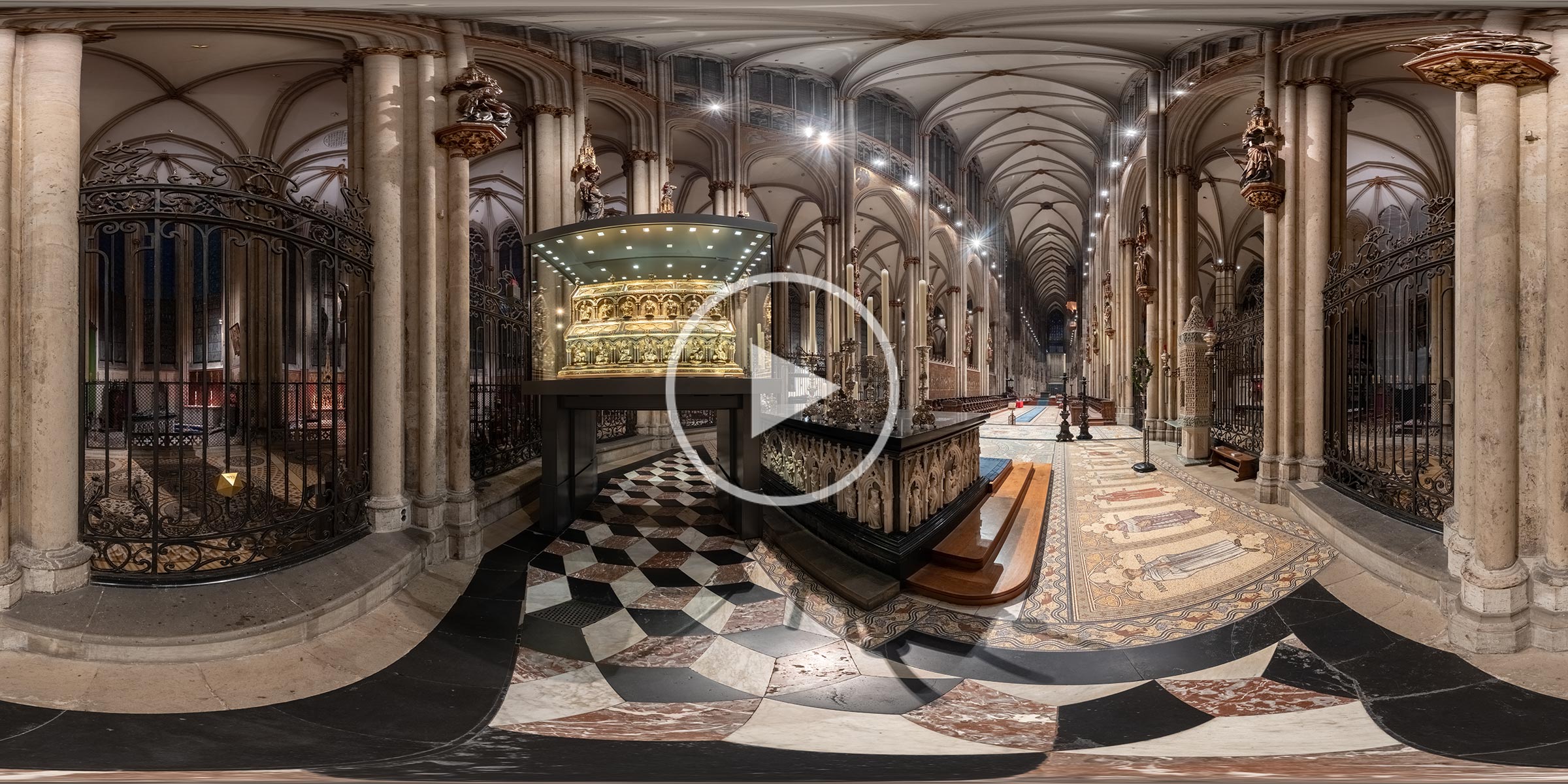 Dreikönigenschrein im Kölner Dom | 360°-Panoramafotografie von Chris Witzani